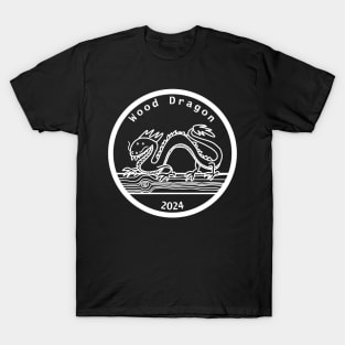 Wood Dragon 2024 Year of the Dragon White Line T-Shirt